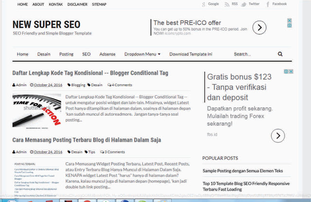 NEW SUPER SEO BLOGGER TEMPLATE | eaweo.com