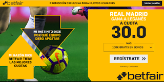 betfair supercuota liga Real Madrid gana Leganés 1 septiembre