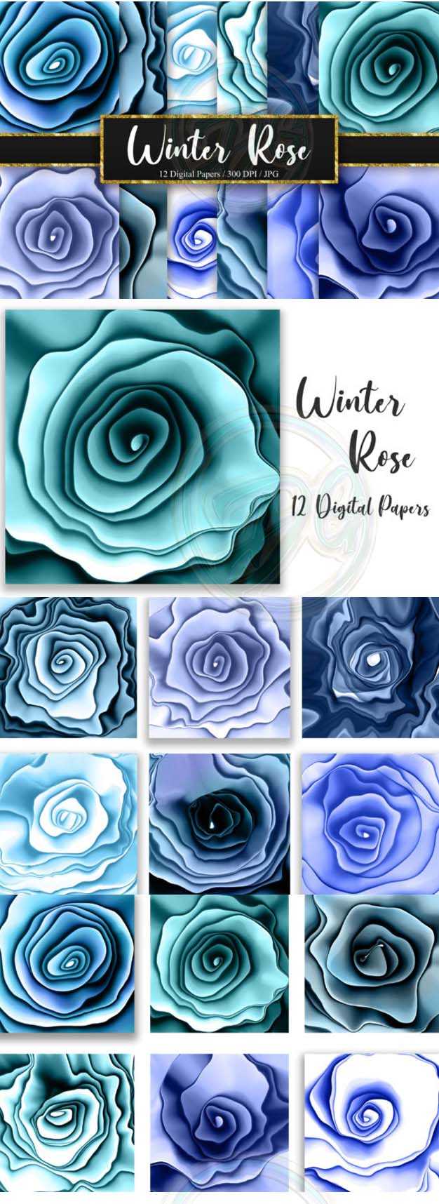 Winter Rose Ink Background Free