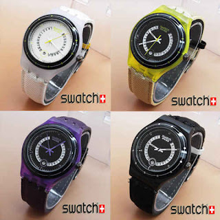 jual jam wanita kw super swatch rotation kanvas