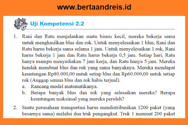 Kunci Jawaban MTK Kelas 11 Halaman 67 - 68 Uji Kompetensi 2.2