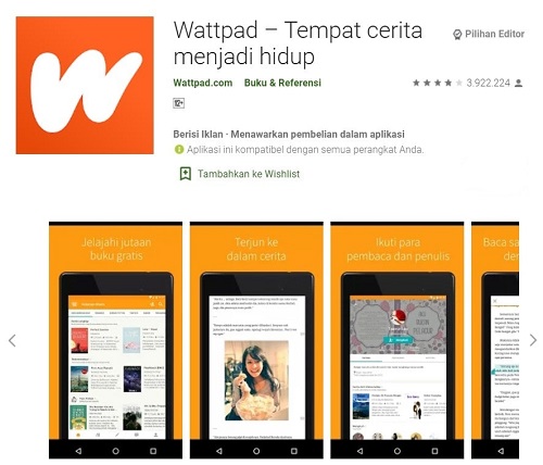 Download aplikasi wattpad yang sering di gunakan oleh orang korea