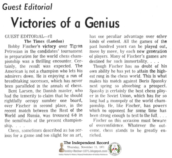 Victories of a Genius