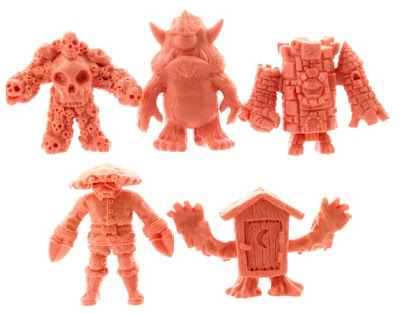 OMFG! Mini Figures Series 1 by October Toys - Multiskull, Stroll, King Castor, Crawdad Kid & Phantom Outhouse Flesh-Pink Colorway Mini Figures