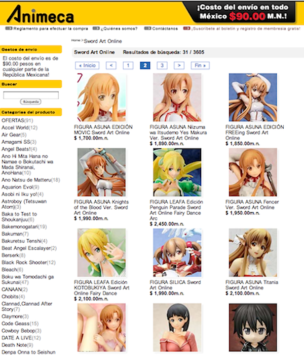 figuras Sword Art Online