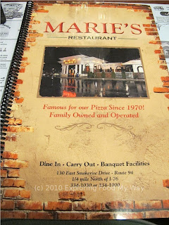 Marie's Menu Page 1