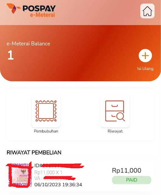 Tutorial Singkat Membuat Akun dan Membubuhkan E-Meterai Via Aplikasi Pospay