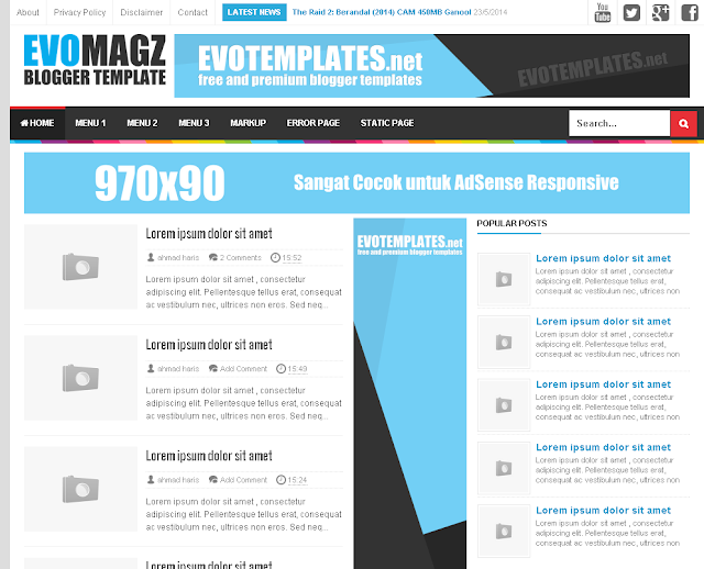 Template Modifikasi SEO Friendly Evomagz dan Fastestmagz