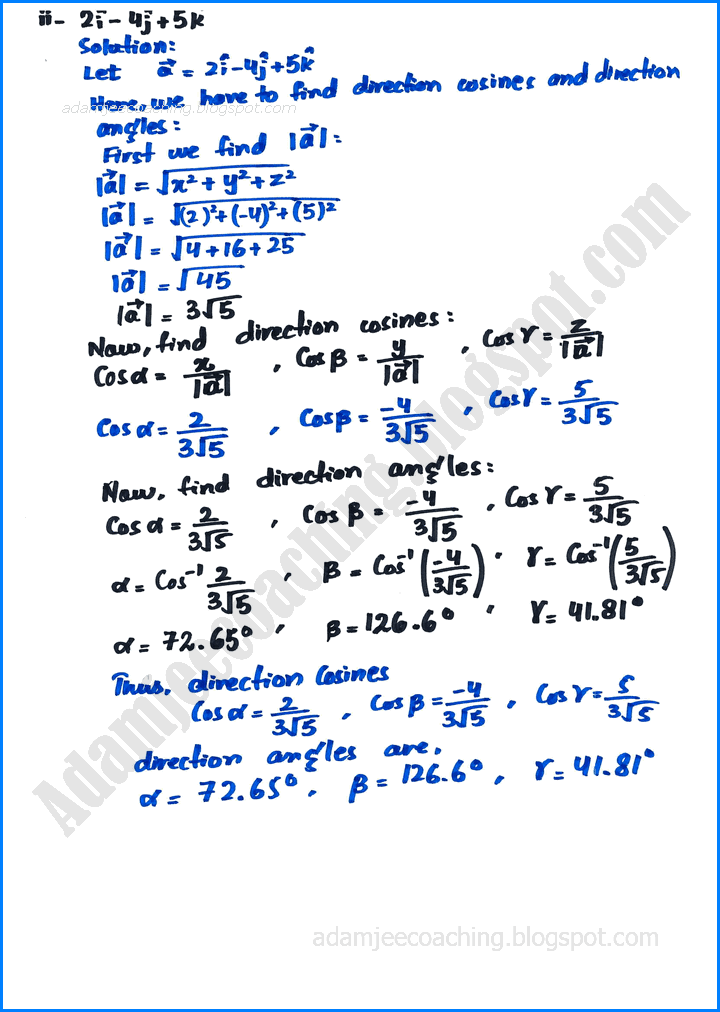 vectors-exercise-3-4-mathematics-11th