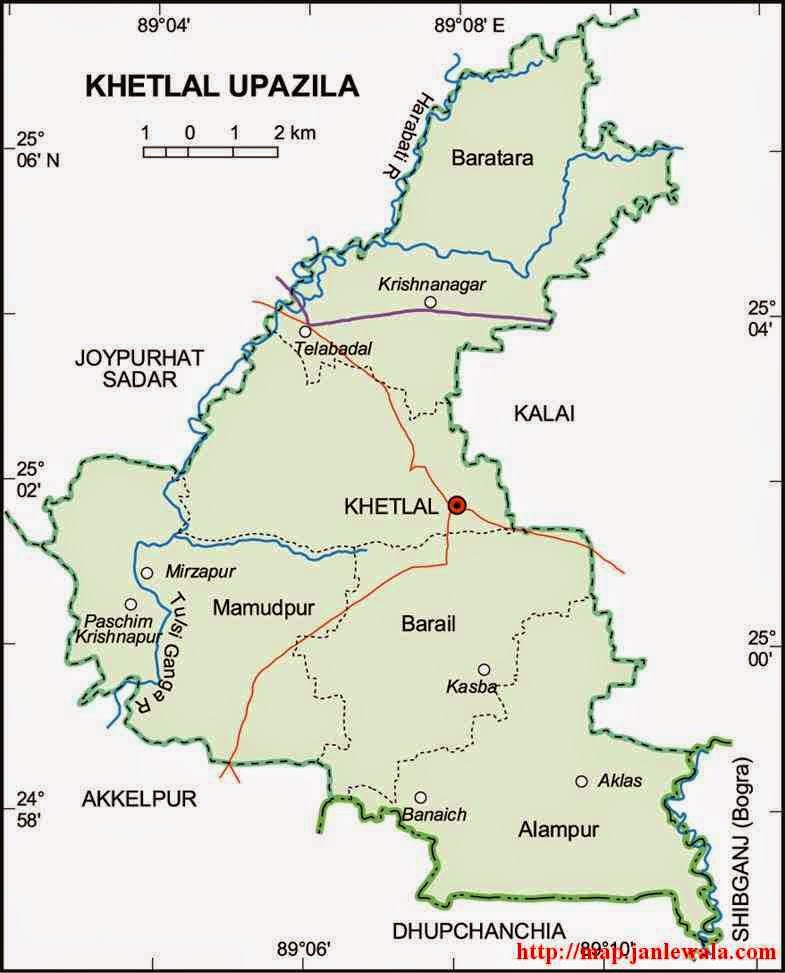 khetlal upazila map of bangladesh