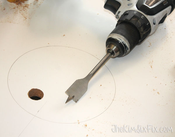 Cutting circle out of cabinet door