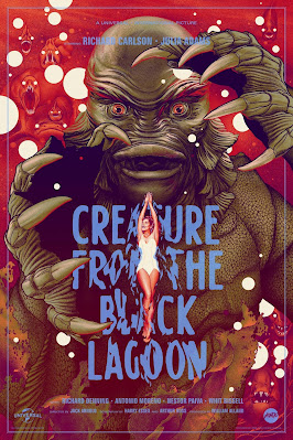 San Diego Comic-Con 2022 Exclusive Creature from the Black Lagoon Regular Edition Screen Print by Martin Ansin x Mondo