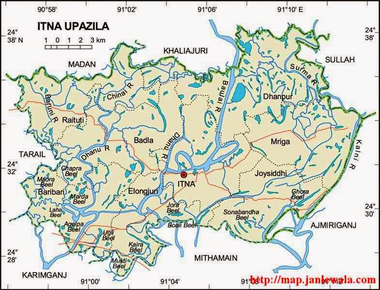 itna upazila map of bangladesh