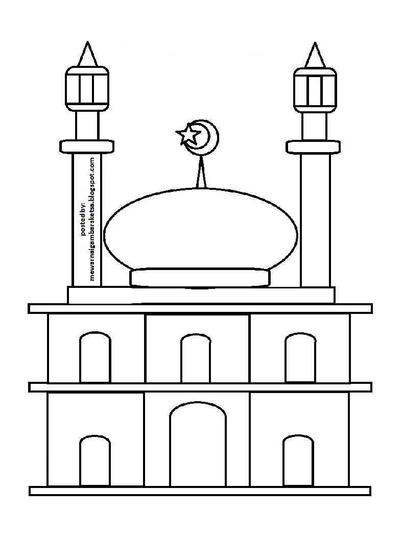 Mewarnai Gambar: Kartu Selamat Idul Fitri