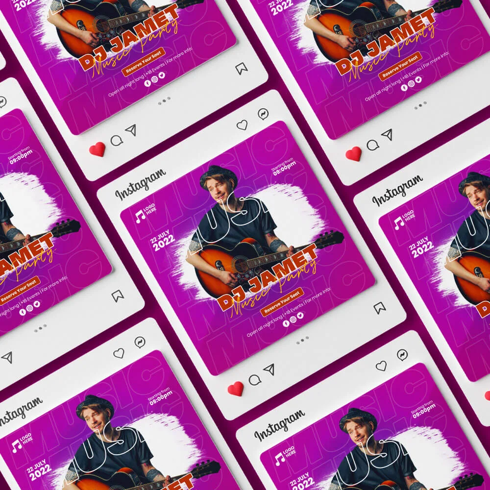 Facebook Post template For Music Concert Offer Design