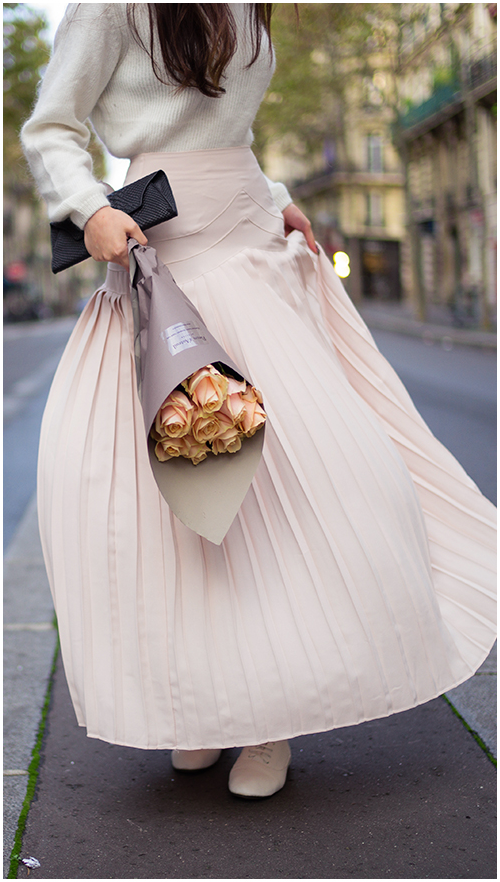 Pleated Maxi Skirt