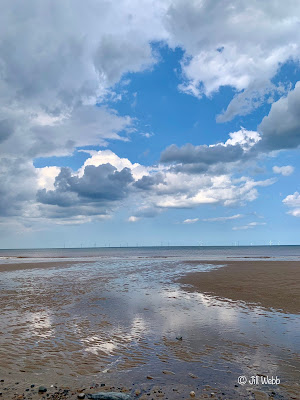 Cloud reflections Withernsea beach © Jill Webb