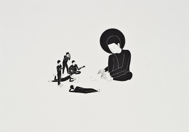 Moonassi - "True beauty" - 2009 | creative emotional drawings, deep feelings, sad, black and white, cool stuff, pictures | imagenes de quietud soledad tristeza, emociones y sentimientos, dibujos bonitos minimalistas | dessins