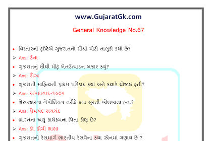 Gujarat Gk 06-11-2017 IMP General Knowledge 67 Image