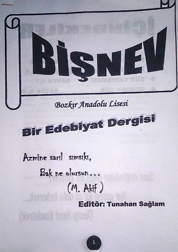 Bozkır Anadolu Lisesi Öğrencisinden Şiir Dergisi Çalışması