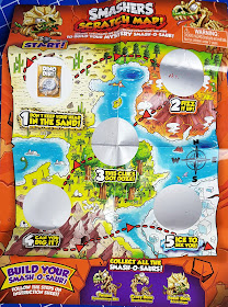 Smashers Dino Scratch Map showing where to collect mega dino pieces