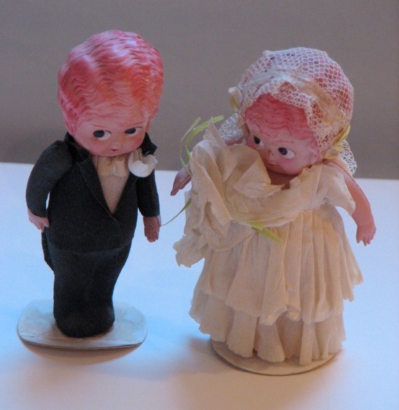1940 39s chalkware wedding cake toppers via Etsy Vintage Wedding Party via