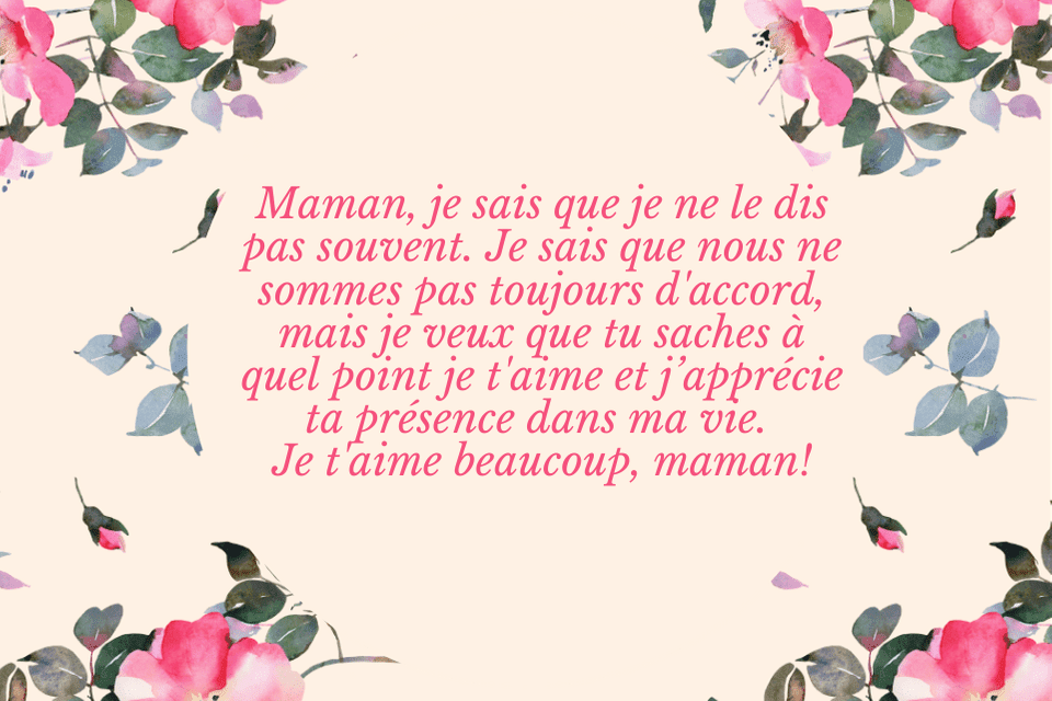 Messages D Amour Pour Maman
