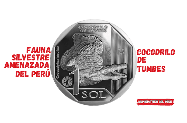 Moneda alusiva al Cocodrilo de Tumbes