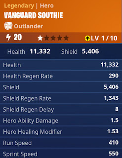 Vanguard Southie legendary hero stats