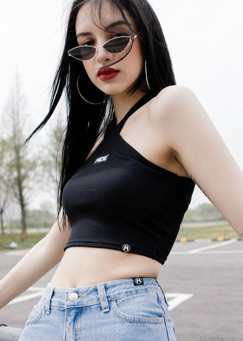 HIDE Halterneck Slim Fit Crop Top