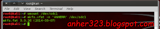 mkfs.vfat -n 'ANHERR' /dev/sdc1