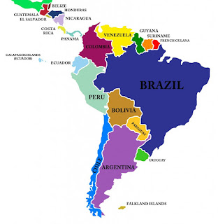 map of south america  pin pointing where ecuador is