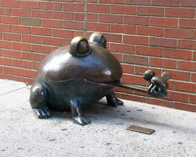 Frog and Bee by Tom Otterness, PS 234, Greenwich Street, TriBeCa, New York