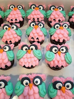 Cupcakes con Buhos y Lechuzas