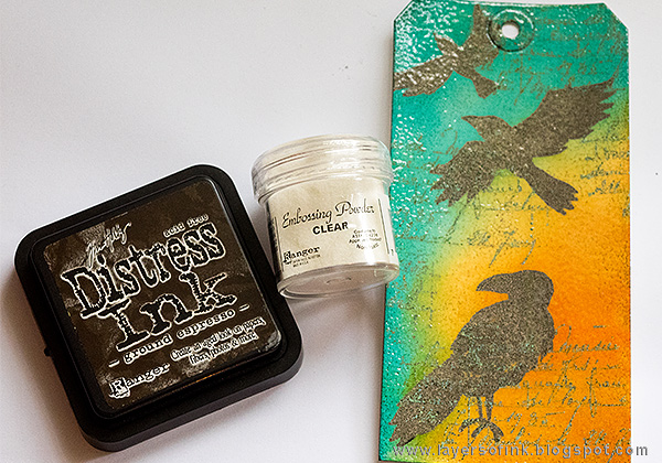 Layers of ink - Totally Embossed Tag Tutorial by Anna-Karin with Tim Holtz Halloween