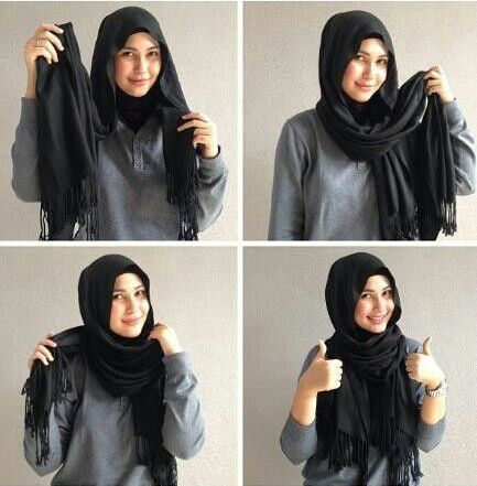 Cara Hijab Panjang Simple