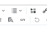 A portion of the toolbar in Brightspace - the focus is on the HTML EDIT button.