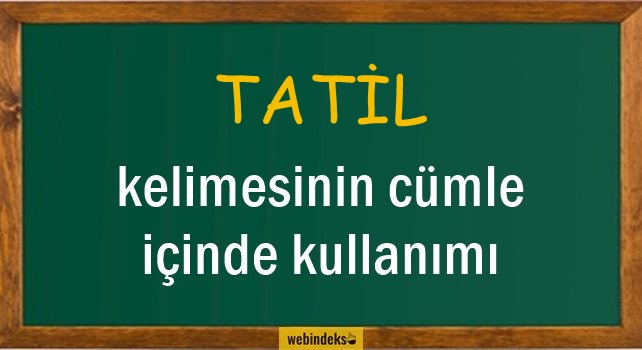 Tatil İle İlgili Cümleler, Kısa Cümle İçinde Kullanımı