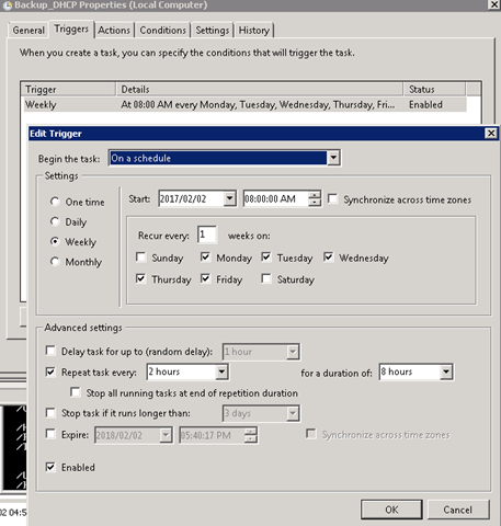 Backup DHCP Automatically