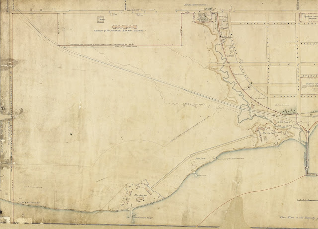 Plan of ordnance lands in the City of Toronto, made from actual survey by S. Fleming, Esqre. in the spring of 1852, under instructions from the Royal Engineers