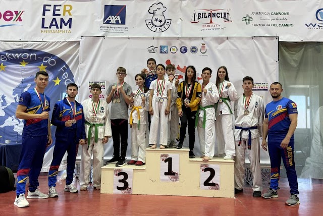 Sportivii din Leova au cucerit mai multe medalii de aur la Campionatul ”Taekwon-Do ITF International Barletta Chaleenge” din Italia