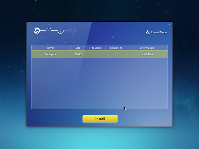 deepin installer asks for target location