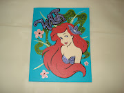 I didn't want to just plop Ariel on the card, so I decided to layer some of .