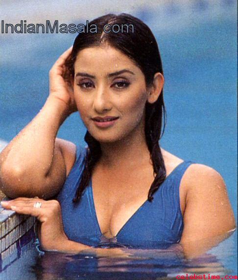 Bollywood actress Manisha Koirala Hot Wet Bikini Photos