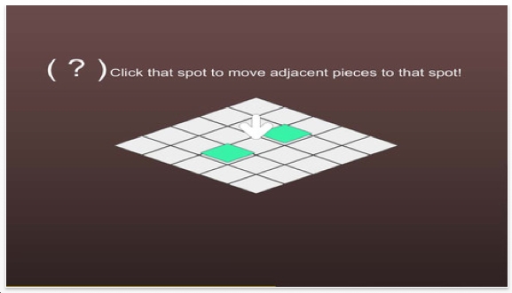 You do this by tapping an empty square that is adjacent to both 