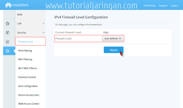 Cara Setting Firewall dan Mengaktifkan Remote Management di Modem ONT Huawei HG8245H5