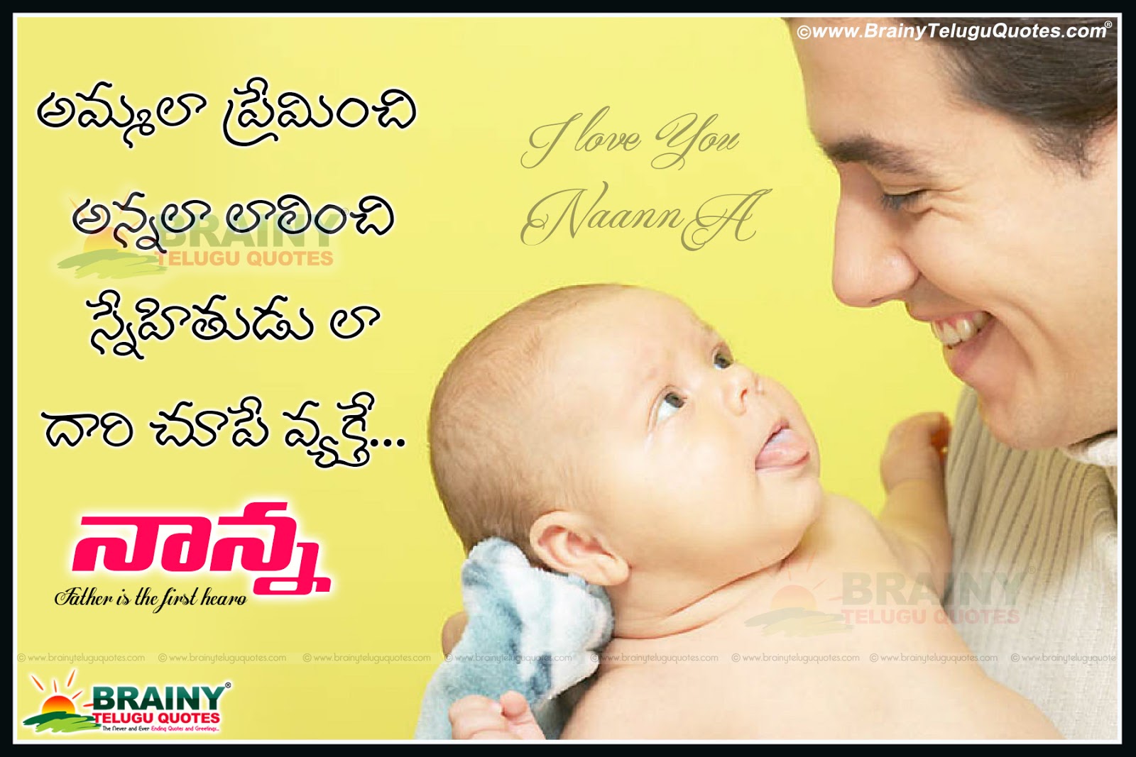 Telugu Best  Dad  Father  Love Quotations  with hd 