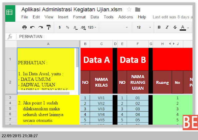 APLIKASI MEMBUAT PERLENGKAPAN KEGIATAN UJIAN DENGAN EXCEL OTOMATIS