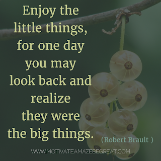  Featured image of the article "37 Inspirational Quotes About Life": 18. "Enjoy the little things, for one day you may look back and realize they were the big things." - Robert Brault