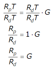 G = Rp/Rd